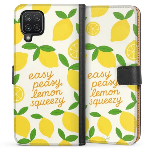 Klapphülle für Samsung Galaxy A12 Statement Zitrone Spruch