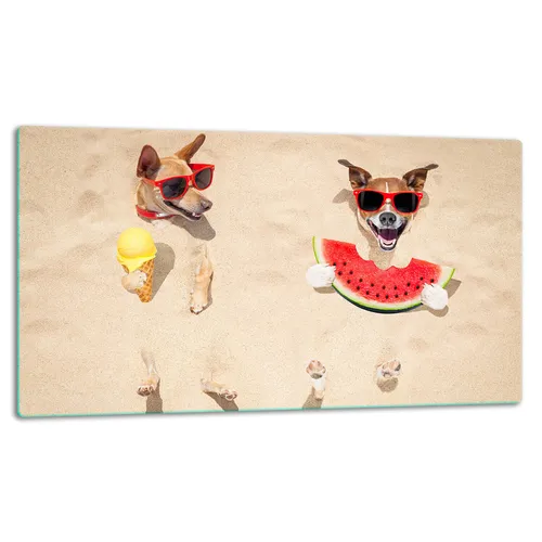 Glasschild Schneidebrett 52x30 Hund