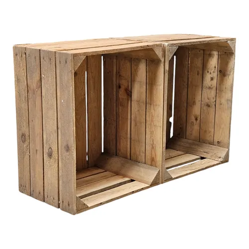Holzkiste Kiste Holzbox Dekobox Natur Obstkisten Vintage 50 x 40 x 30cm 2er SET