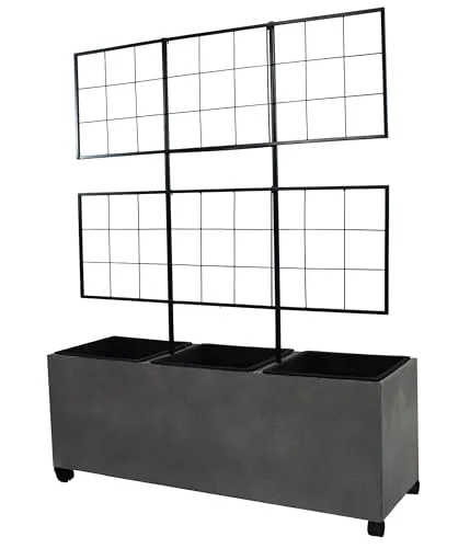 Dehner Kunststein-Spalierkasten Milano mit Rollen - Pflanzenkästen & Spaliere – flexibles Design mit recyceltem Kunststoff, frostbeständig und mobil dank integrierter Rollen für individuelle Gartengestaltung.