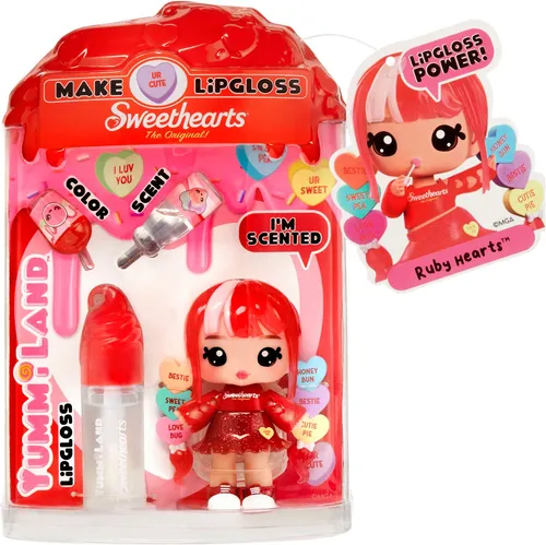 YUMMILAND Minipuppe Yummiland Sweet Lip Gloss-Ruby Hearts, inklusive Schlüsselanhänger