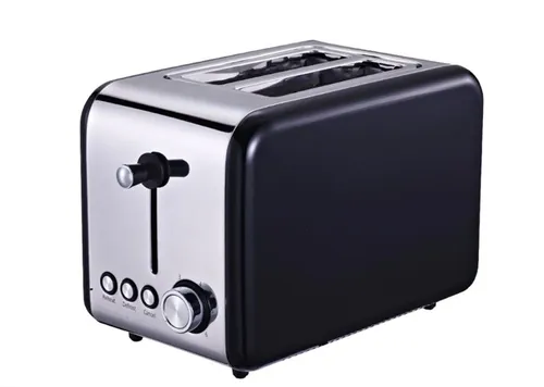 MICHELINO Toaster 2 Scheiben, Edelstahl schwarz-silber