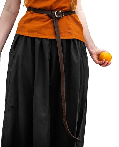 Leonardo Carbone® Unisex Wikinger Ledergürtel Merle mit keltischen Knoten – 100% Echtleder Dunkelbraun - Handgefertigter Wikinger Ledergürtel aus echtem Glattleder mit keltischen Knoten. Ideal für historische Verkleidungen und LARP-Events. Verstellbar von 73 cm bis 180 cm – für perfekten Sitz und Stil!