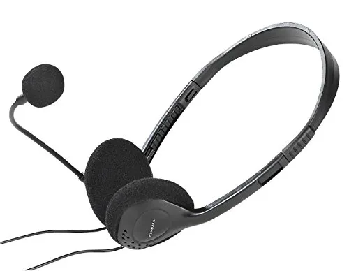 Vivanco IT-HS BASIC RC Stereo Headset mit Fernbedienung (ultraleicht, Lautstärkeregler) schwarz