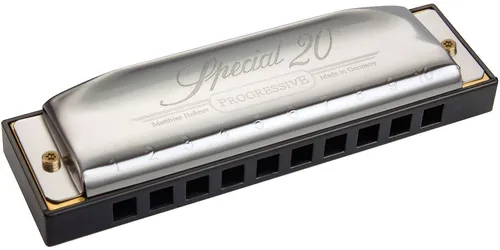 Hohner Special 20 Progressive D - Diatonische Mundharmonika - Mundharmonika in D-Stimmung mit 20 Stimmzungen, bietet hervorragenden Klang und ist ideal für Anfänger und Profis. Inklusive praktischem Etui für sicheren Transport.