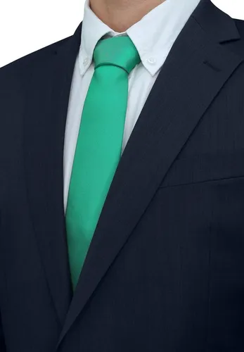 Fabio Farini Krawatte einfarbige Herren Schlips in grün von Fabio Farini