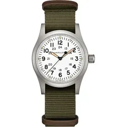 Hamilton Khaki Field Mechanical - Armbanduhr mit 38mm Edelstahlgehäuse, Handaufzugswerk und Saphirglas – ideal für Abenteuer und Outdoor-Aktivitäten dank 80 Stunden Gangreserve und 5 bar Wasserdichtigkeit.