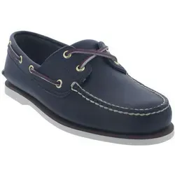 Timberland Men’s 2 Eye Boat Shoe, Gr. 44,5 - Blau - Herren-Halbschuhe mit 360-Grad-Schnürung und griffiger Gummisohle. Ideal für Segler, bietet Komfort durch dämpfendes EVA-Fußbett und weiches Leder.