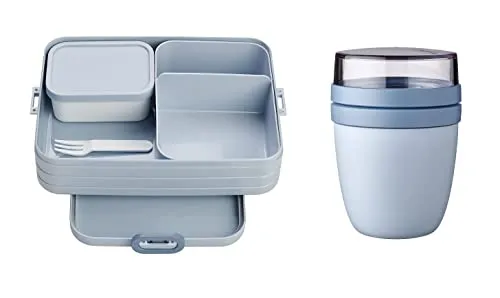 Mepal Lunchbox Bento-Lunchbox Large mit Lunchpot - Brotdosen mit auslaufsicherem Combi-Deckel und praktischem Müslibecher für unterwegs, ideal für Joghurt und Snacks. Hergestellt in Holland, 100% BPA-frei.