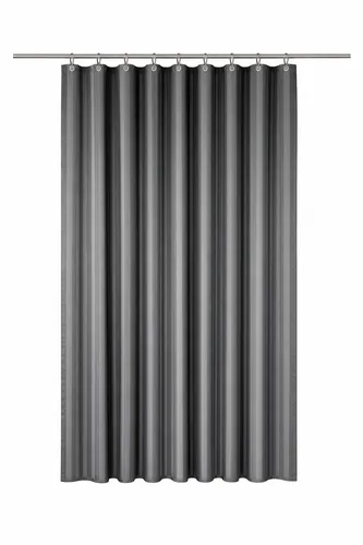 Qualitäts- Textil Duschvorhang Hilton 180x200cm anthrazit grau Badewanne