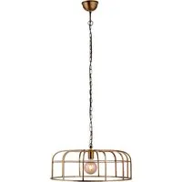 Pendelleuchte messing matt Ø 58cm – Retro Industrial Style - Stilvolle Pendelleuchte im Retro Industrial Design, ideal für Küche, Wohnzimmer und Esszimmer. Mit E27 Fassung für individuelle Lichtgestaltung.