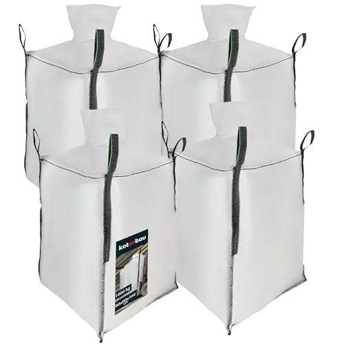KOTARBAU® 4 St Big Bag Säcke 90x90x160cm Gartenabfallsack Stabil Schürze und Auslauftrichter 1000kg PP Schwerlastsack Gartenabfallsäcke Gartentasche Abfallsäcke Schuttsäcke Bauschuttsäcke Garten Zubeh
