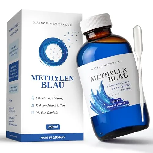Methylenblau (250ml) hochdosierte Tropfen | Lösung mit 99,9% Reinheit | Hochdosiert Methylene Blue | Methylene Blau 1% Lösung