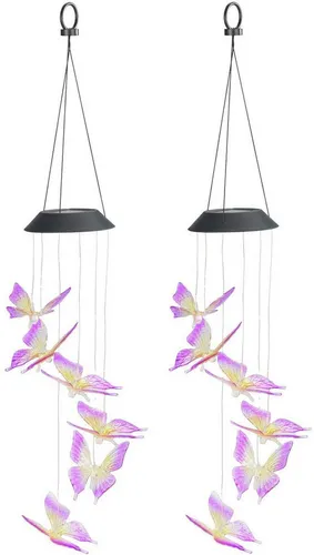 Maximex LED Windspiel Mod. Schmetterling Solar, 2er Set, bunt