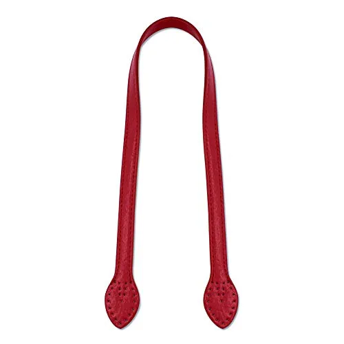 POFET 60 cm massives PU-Leder Tragetasche Gürtelriemen Handtaschengriff für die Taschenherstellung, Geldbörsenherstellung Nähen am Taschengriff Ersetzen eines Paares (2 Stück) - Rot