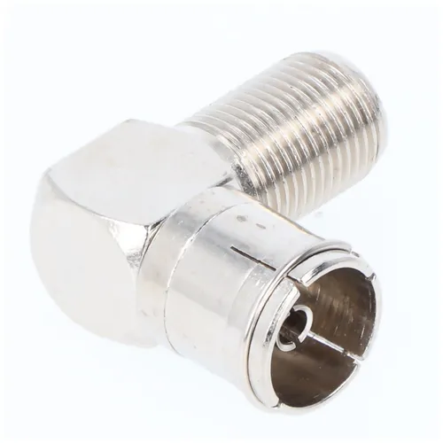 Goobay Winkeladapter: F-Buchse > Koax-Buchse 90° - Adapter-Stecker aus Zink 12237