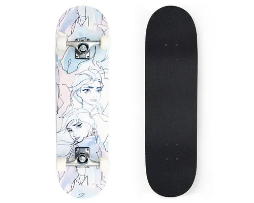 Disney Frozen Skateboard – Großes Ahornholz-Board für Kinder - Cruiserboard für Kinder mit trendigen Disney Frozen Motiven, aus 9-Schichten Ahornholz für hohe Stabilität und Sicherheit. Ideal für Gehwege und urbanes Fahren.
