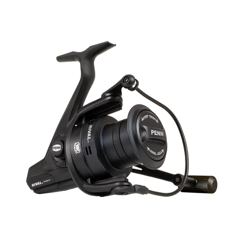 PENN Rival Longcast 7000 Angelrollen - Schwarz - Multirollen mit 4+1 geschützten Edelstahlkugellagern, starker Bremse und luxuriösem Palisanderholz-Kurbelknauf für exzellentes Angeln.