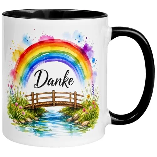 Dankeschön Geschenke Tasse | Regenbogen Danke | Danke Geschenk Kaffee Becher