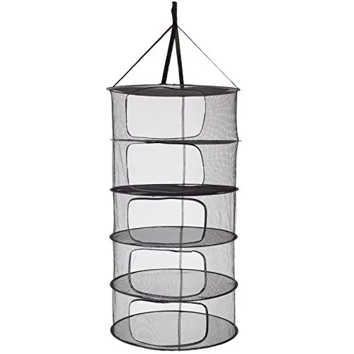 LABT Trocknungsnetz Drynet Grow Netz Trockennetz Hängetrockner Drying net zum Aufhängen mit Durchmesser 60 cm x 5 Fächern zusammenfaltbar