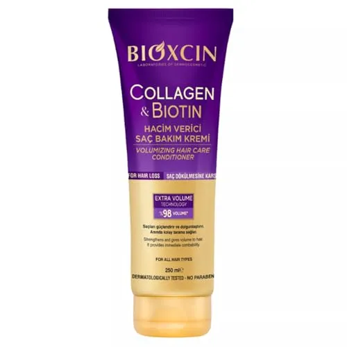 Bioxcin COLLAGEN & BIOTIN Volumen Haarspülung 250ml – Kräftigender Conditioner für feines, dünnes Haar – Haarverdickung & Fülle dank Hydrolysiertem Kollagen & Biotin