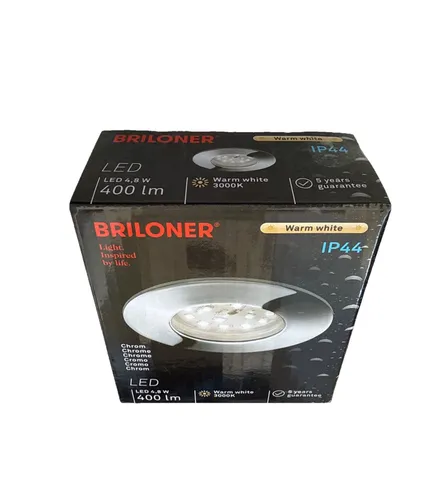 Produktbild Briloner LED Einbauleuchte Chrom 5W Modul 3000K 400lm Warmweiß IP44 Spot Ø75mm