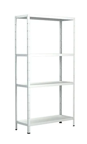 SCHULTE Regalwelt Steckregal mit 4 PowerMAX Fachböden - Steckregal, 65 kg Tragkraft, einfach aufzubauen, ideal für flexiblen Einsatz in jedem Raum