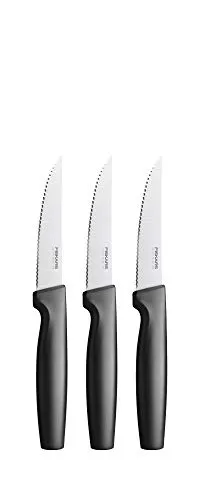 Fiskars Steakmesser-Set, 3-teilig, Functional Form, Edelstahl/Kunststoff, Schwarz, 1057564