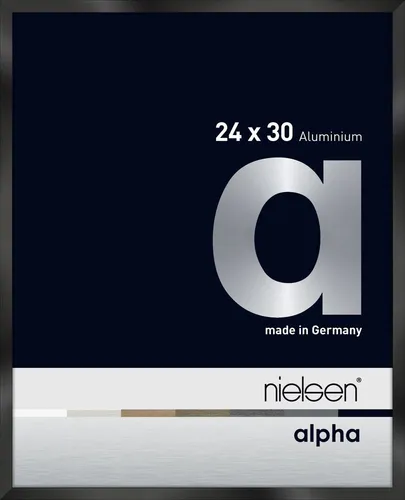 Nielsen Aluminium Bilderrahmen Alpha 24x30 cm - Eloxal Schwarz Glanz - Moderner Bilderrahmen 24x30 cm aus eloxiertem Aluminium in elegantem Schwarz, ideal für stilvolle Wandgestaltungen.