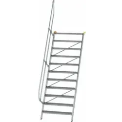 Alutreppe 11 Stufen mit einseitigem Handlauf von Günzburger
