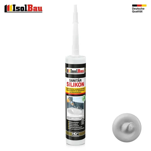 Sanitär Silikon Hellgrau 1 x 300 ml Dichtstoff Küche Abdichten Kleben Dusche