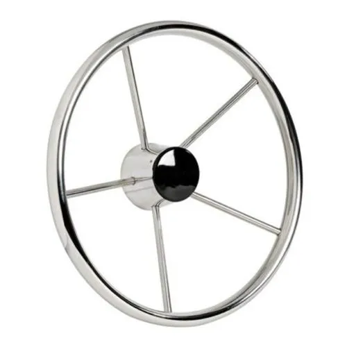 wellenshop Bootslenkrad Steuerrad 5 Speichen Ø 345 mm Edelstahl