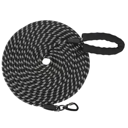 Schleppleine, 5M 10M 20M Schleppleine für Hunde, Robust Hundeleine mit bequemem gepolstertem Griff, Trainingsleine Laufleine für Welpen kleine mittlere große Hunde, Abschließbarer Karabiner (10M)