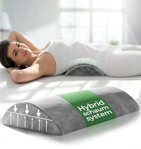 WELL B4 Ergonomisches Lendenwirbelkissen für Bett & Sofa - Optimaler Komfort für Ihre Lendenwirbelsäule - Lendenkissen für ergonomische Rückenstütze im Liegen, passt sich optimal der Wirbelsäule an und bietet vielseitigen Einsatz für maximalen Komfort und Entlastung.