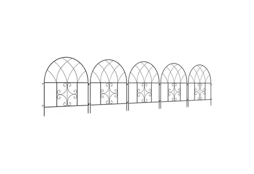 Kunsthecke Gartenzaun Stahl 300x70 cm Dekorativer Gitterzaun Schwarz, furnicato, Höhe 70 cm