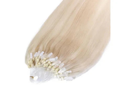 hair2heart Echthaar-Extension Premium Microring Extensions #10/0 Hell-Lichtblond 40cm