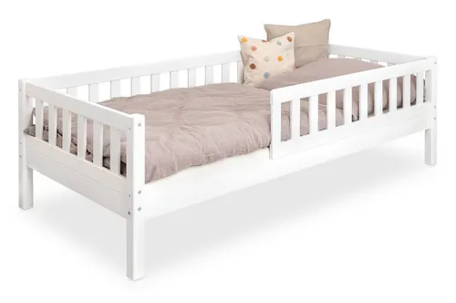 Ehrenkind Kinderbett mit Rausfallschutz - Hochwertiges Kinderbett 90x200 cm aus massivem Kieferholz, ideal für Kinder und Jugendliche, mit sicherem Rausfallschutz und FSC-zertifiziertem Holz.