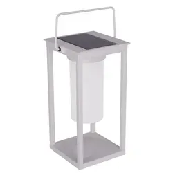 LED Solar Tischleuchte MKast Weiß – Tragbar, IP44, Dimmbar, Warmweiß 3000K