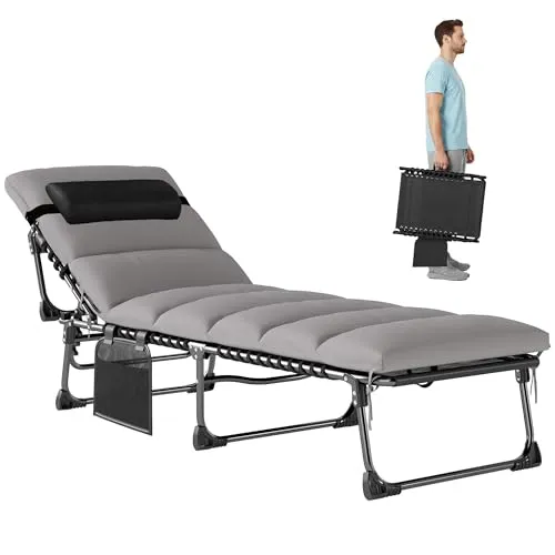 Sonnenliege Klappbar Tragbar mit 5-fach Verstellbarer Rückenlehne - Moderne Sonnenliege für den Garten, klappbar und wetterfest. Ideal für entspannte Stunden im Freien. Maximale Liegehöhe von 87 cm und robustes Stahlgestell bieten Komfort und Stabilität.