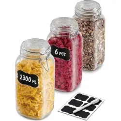 Praknu 3 Einmachgläser mit Bügelverschluss 2l - Platzsparend und nachhaltig - Glasbehälter & Töpfe – Ideal zum Einmachen und Fermentieren, mit extra Silikondichtungen für längere Haltbarkeit und umweltfreundlicher, plastikfreier Verpackung.