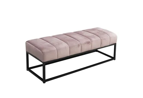 Wohnling Sitzbank Samt Rosa 108x40x40 cm - Sitzbänke & -truhen, stilvolle und komfortable Polsterbank mit modernem Metallgestell – ideal für Flur oder Schlafzimmer.