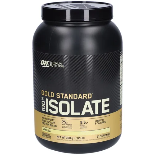 Optimum Nutrition Gold Standard 100% Whey Protein - Vanille, 31 Portionen - Sportnahrung mit 25 g hochwertigem Molkenproteinisolat pro Portion, ideal für Muskelaufbau und Erhalt, mit wenig Zucker und Fett.