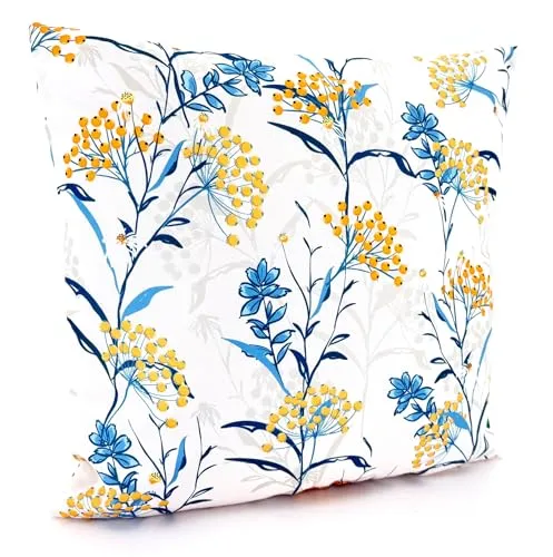 heimtexland ® Outdoor Deko Kissen 45x45 wetterfest Gartenkissen mit Füllung Lounge Dekokissen wasserabweisend Outdoorkissen Gartenkissen Natur Bedruckt Typ913 Beerenstrauch