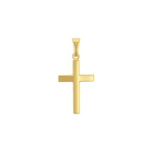 Amor Motivanhänger Unisex - Gold Kreuz Anhänger 2,5 cm - Ketten für Damen, edler 375 Gold Anhänger 