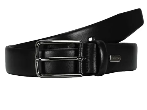 LLOYD Herren Ledergürtel 35 mm schwarz - Herren-Gürtel aus hochwertigem, robustem Rindsleder mit edler Lederoptik und dunkler Dornschließe. Individuell regulierbar in der Länge durch 5 Löcher. Made in Germany für langlebigen Stil.
