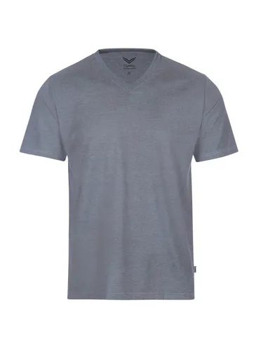 TRIGEMA V-Shirt DELUXE Baumwolle, Herren T-Shirt in Größe L, steingrau melange - Herren-Shirts aus 100% Baumwolle in DELUXE-Single-Jersey-Qualität. Bequemes Kurzarm T-Shirt mit sportlichem V-Ausschnitt, ideal für jede Gelegenheit und auch in Übergröße erhältlich.