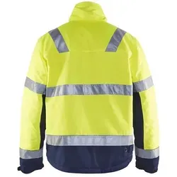 Blaklader 48621811 WINTERJACKET - Gelb/Marine, Größe S - Wasser- und schmutzabweisende Arbeitsjacke mit praktischer Brusttasche, ideal für kalte Arbeitsbedingungen.