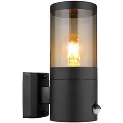 Moderne Außenleuchte mit Bewegungsmelder - Lampen für den Außenbereich, IP44, aus hochwertigem Edelstahl und rauchfarbenem Kunststoff, mit einem Bewegungsmelder für optimale Sicherheit und Komfort.