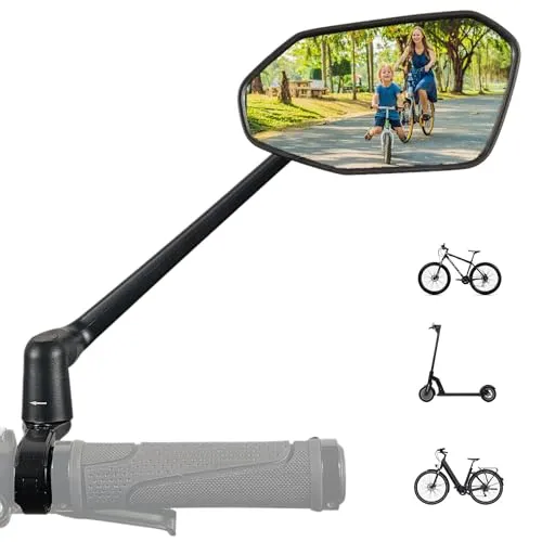 REEZER Fahrradspiegel RS3 links – Extra große Spiegelfläche für E-Bike & E-Scooter