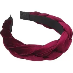 DRESHOW Geflochtenes Haarband Damen Samt in Burgunder - Stylisches geflochtenes Haarband in eleganter Burgunderfarbe. Das elastische Design sorgt für optimalen Tragekomfort und passt sich perfekt an. Ideal für verschiedene Anlässe wie Schule, Büro oder Sport.